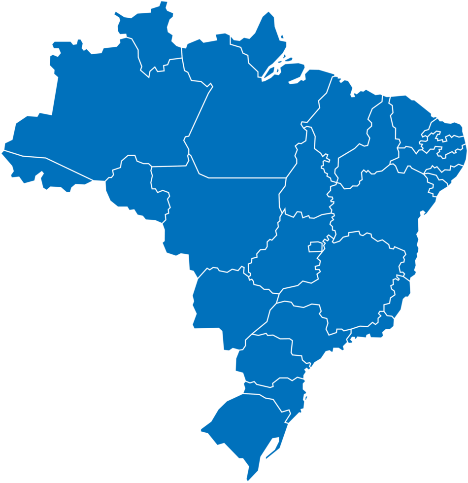 Mapa do Brasil representando atuação jurídica nacional